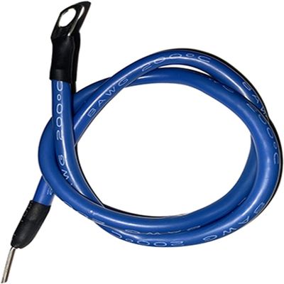 ACFFVBW Coiled Extension Cord, 100cm Heat Soft Cable 8AWG High Temperature Cold Silicone Wire Red Black Blue Color Soil Electronics(Blue with Terminal)