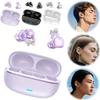 2026 New Clip-On Open-Ear Headphones  Wireless Bluetooth Earbuds with AI Noise Cancelling, Rhinestone Decor & Water Resistant, Lightweight for Women (Purple, Earbuds + Earrings) view 3
