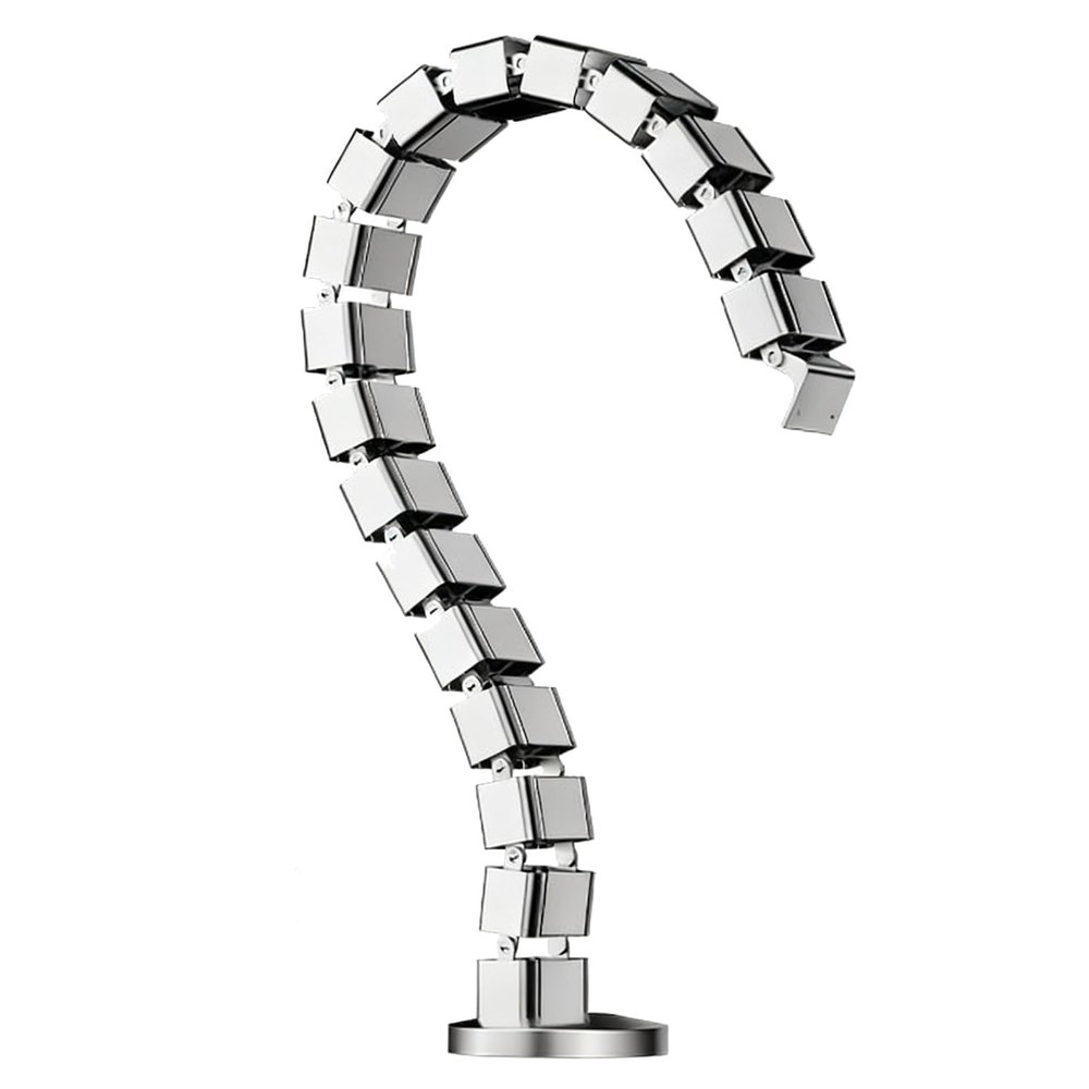 31.5in Tall Cord Organizer for Home Office/Gaming Station/workspace, Adjustable Cable Management Spine with Mounting Accessories, Snake-Shaped Design(Silver)