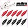Medium Black Red Soft Plastic Coated Testing Probe Test Clips 10Pcs Metal Clip Crocodile Electrical Clamp view 2