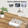 Portable Bluetooth CD Player with LED Display, Rechargeable Wireless Compatible CD-Player for Home, Car & Outdoor Use, USB/SD/AUX/FM Radio (White) view 4