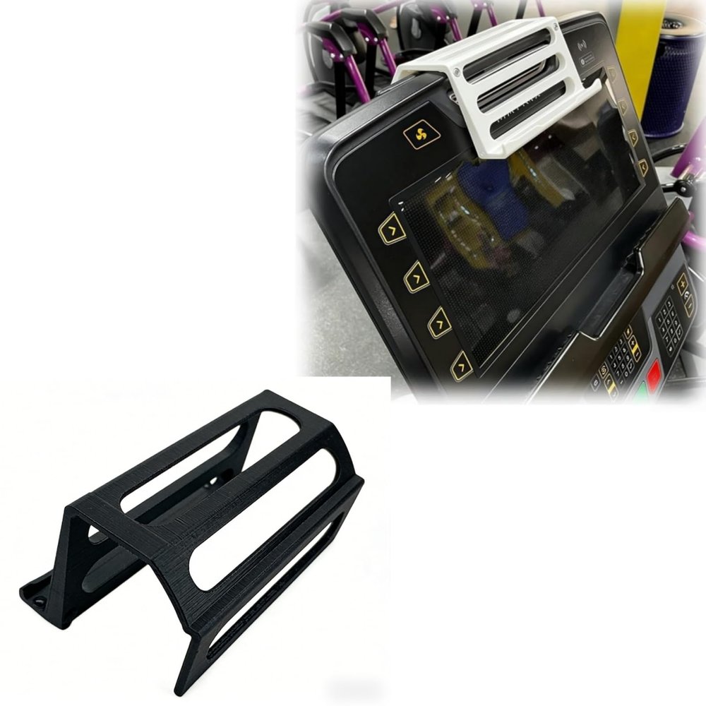 Tablet & Phone Stand for Treadmill and Stationary Bike, Hanging Device Holder for Fitness Equipment (Black)