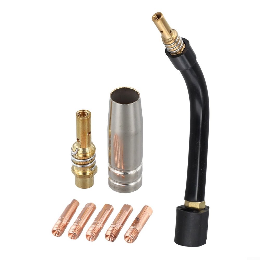 Welding Torch Gooseneck Kit 15AK for MB15 SB15, Brass Swan Neck for 215 63616 63617, High Resistant, Flexible Welding, 8pcs(0.9 mm)