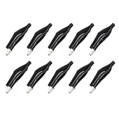 Large Black Red Soft Plastic Coated Testing Probe Test Clips 10Pcs Metal Clip Crocodile Electrical Clamp