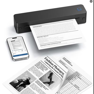CHIVALZ D830 Portable Wireless Printer Offers Instant Printing,Without Ink, Making It Ideal for Travel and Office Use. Supports 8.5 x 11 inch Thermal Paper  Compatible with iOS, Android,Devices.
