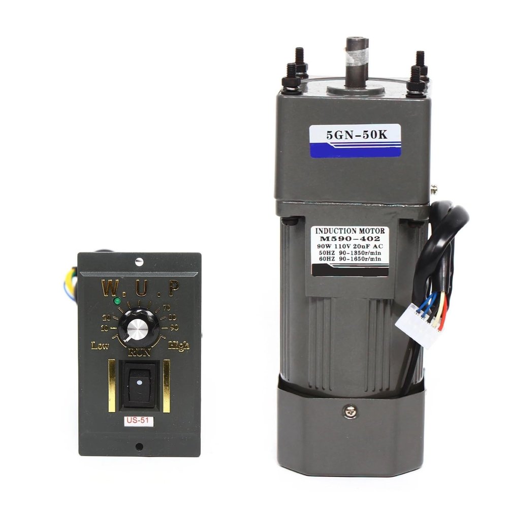90W 50K AC Gear Motor Electric Speed w/ Variable Speed Adjustable Controller 220V/110V 0-27RPM