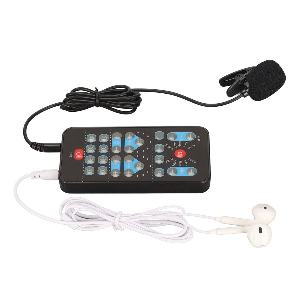 DirectNine Basics Handheld Portable Sound r with 8 Sound Effects for Phone Tablet Black Multifunctional Voice Changer for Online Games, DJ, Music Studio Recording