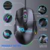 Docooler RGB Gaming Mouse with 7 Lighting Effects, 9 Programmable Buttons, 12000 DPI, Ergonomic Design Wired Mouse for PC Gaming view 3