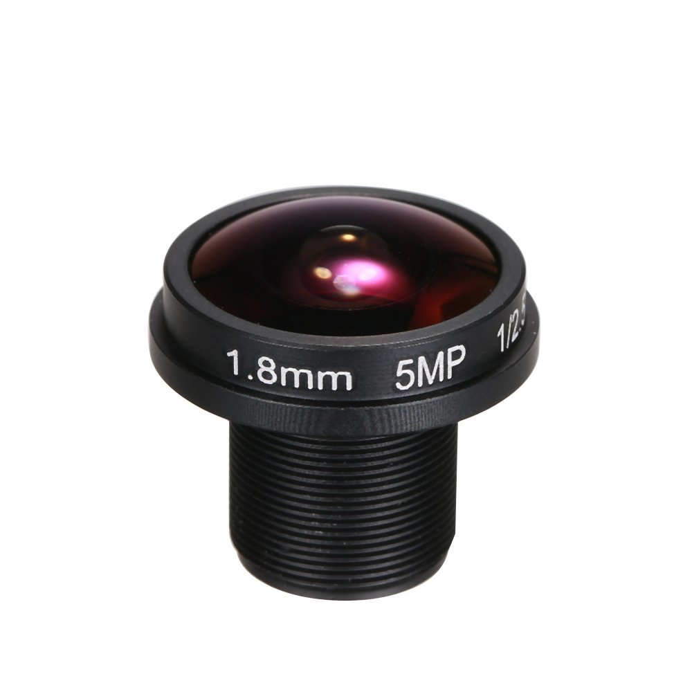 1.8mm Fisheye Lens 5MP for CCTV Security Camera, 180 Wide Angle Panoramic Lens, HD 5.0 Megapixel 1/2.5" Mount, CCTV Video Surveillance Lens for IP Cameras, IR Support
