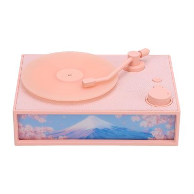 ANGGREK Discussion Player, 1500mAh USB Vintage Record Subwoofer for Home (Pinkish)