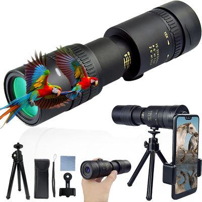 10-300x40 Monoculars for Adults High Powered, Compact Handheld Monocular Telescope for Smartphone, Mini Pocket Handheld Monocular with Flexible Tripod for Hunting, Star Gazing, Bird Watching, Travel
