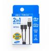 USB-A to Type-C Charging Cable, 15W, 1.2m Length, Dual Simultaneous Charging, Black view 1