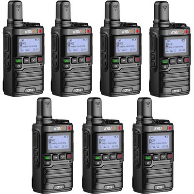 KSUN 4G LTE Network Lifetime Free PTT Nationwide Walkie Talkies Unlimited Range with Pre-Paid Sim Cards Global POC Radios Gifts for Family Bus Drivers Christmas CT16 (7 Pack)
