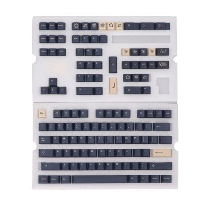 128 Key PBT Keycap Set for Mechanical Keyboard, English Keycaps with Contrasting Colors, Cherry Height Ergonomic Design, Universal Replacement Keyboard Accessories for Gaming Typin (Stargazing)