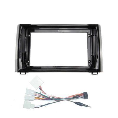 9 Inch Car Fascia Frame Adapter Radio Dash Fitting Panel Kit for Toyota for Tundra 2014 2015 2016 2017 2018 2019 2020 2021 Radio Fascia Frame(Black Frame Cable)