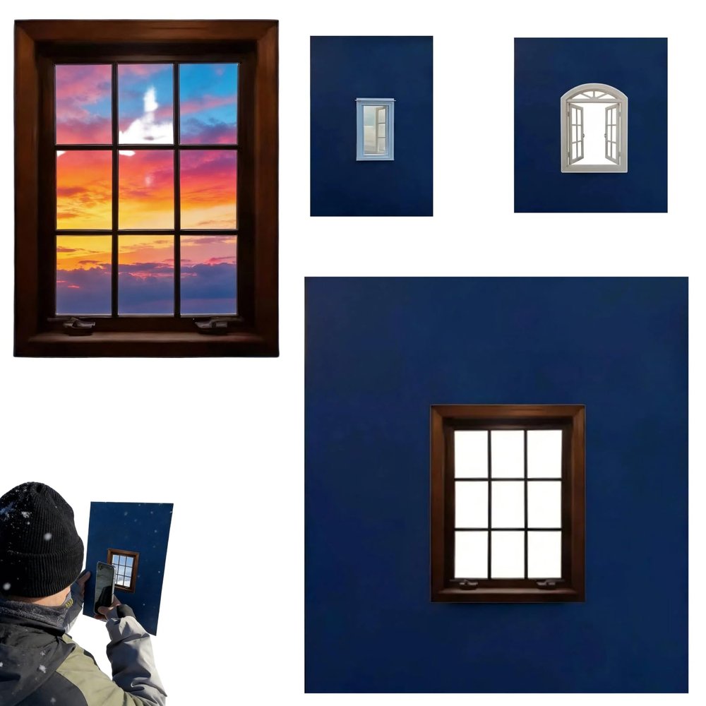 Creative Window Photograph Props, Take The World in a Frame, Travel Photos Viewfinder, Shot Creator, Fresh Perspective for Travel, Party, Landscape, Unique Record Capture Stunning Photo (B)