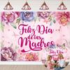 Feliz Dia de la Madre Backdrop 8x6FT Mexican Happy Mother's Day Photography Background Pink Flowers Butterfly Best Mom Ever Party Decorations Supplies Photo Props view 1
