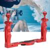Dual Handheld Diving Flashlight Bracket STABILIZER for Underwater Photography (Red) view 4