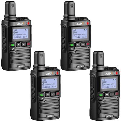 KSUN 4G LTE Network Lifetime Free PTT Nationwide Walkie Talkies Unlimited Range with Pre-Paid Sim Cards Global POC Radios Gifts for Family Bus Drivers Christmas CT16 (4 Pack)