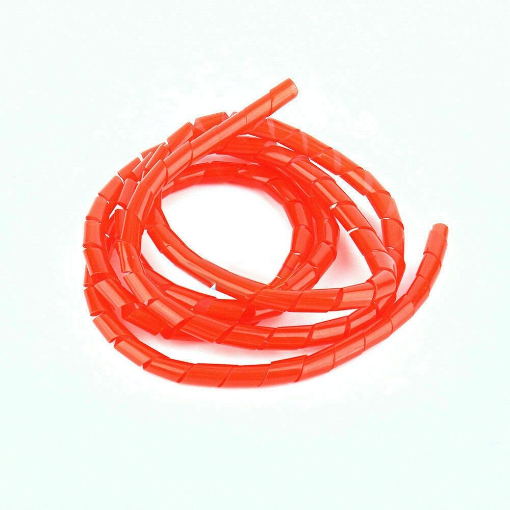 Spiral Cable Wrap Organizer 5M Flexible Durable Wire Management Solution for PC TV Home Office Red 6mm Diameter