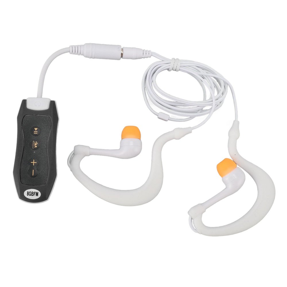 ANGGREK IPX8 MP3 Player, Compact Low Loss Ergonomic Design Underwater MP3 Player Rechargeable USB2.0 for Cycling for Diving (8GB)