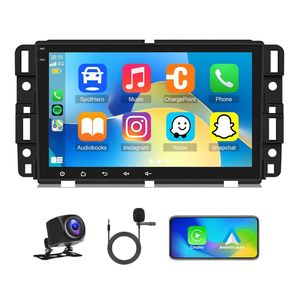 2G+64G Car Radio Upgrade for Chevrolet Silverado LT 2008 with Wireless CarPlay and Android Auto, 8 Inch Touchscreen Android 13 Double Din Car Stereo w/Bluetooth GPS WiFi FM RDS SWC