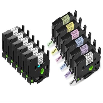 12-Pack, Including 6X TZe-231 Plus 6X Colorful Tz Tape 12mm 0.47 Laminated White Replace for Brother Label Maker Tape Tze-231 Compatible with Brother Label Maker