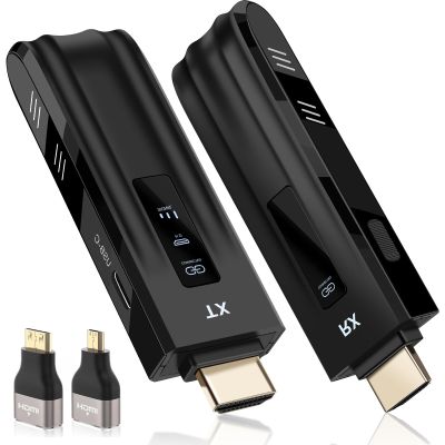 Beyn 2026 Wireless HDMI Transmitter and Receiver, 1080P@60Hz Output with 4K Decode, Up to 328ft Range, Plug & Play for Laptop to TV, Projector, Monitor(Obsidian Black)