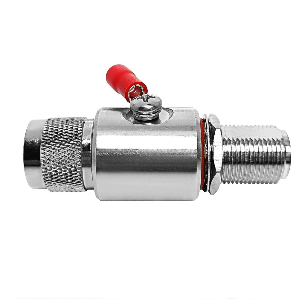 1pc 0-3GHz N Male to N Female Bulkhead Surge Arrester Protector - Reliable Lightning Arrestor for Outdoor Use