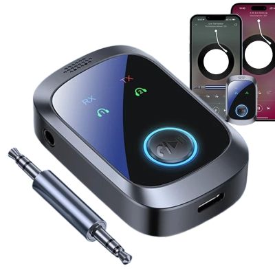 Wireless Adapter - Airplane Tool, Multipoint Stereo Link, Double Stream Audio, High Definition, Travel Electronic Gear, Small Black Device for Tvs PC Cell Phones Speakers Headphones