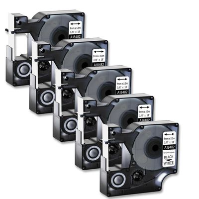 5 Pack Permanent Polyester Labels 9mm Compatible with 4200 5200