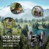 10-30x50 High Power Military Zoom Binoculars with Backpack Clip and Tripod Mount Adapter, Low Light Night Vision/Daily Waterproof / BAK7 Prism/FMC Lens for Bird Watching, Hunting, Outdoor, Hiking view 2