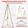 Heavy Duty Confined Space Tripod Kit, 2600 LBS Lifting Winch Tripod with 4.4'-7' Adjustable Legs, 98' Cable & 32.8' Fall Protection, Industrial Confined Space Rescue Tripod view 4