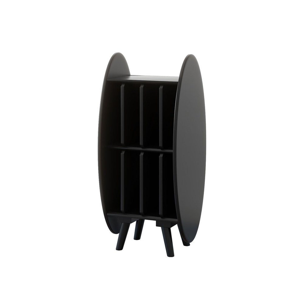 LIAN16PENG CD Rack Modern Creativity Wooden Vinyl Record Storage Cabinet for Living Room Bedroom Lounge Disc Rack(Black)