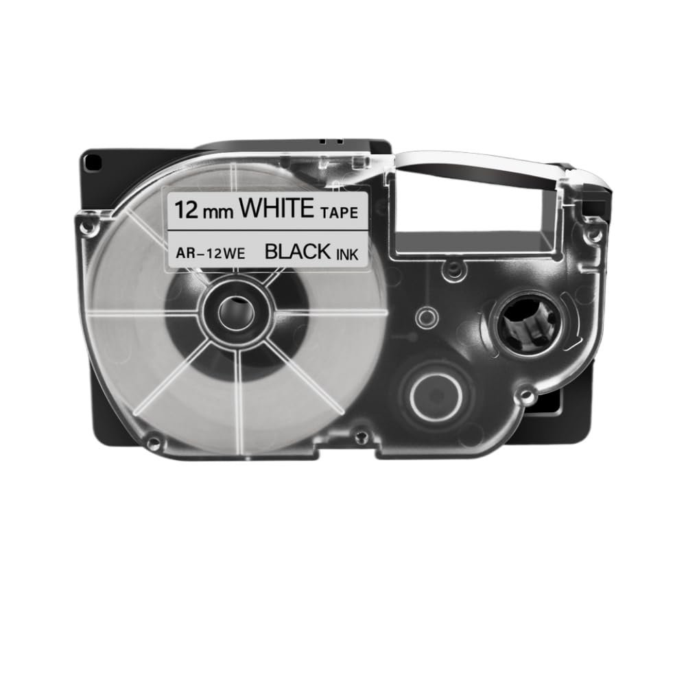12mm XR Label Tapes Compatible with Label Printer KL120 KL 60 KL 130 XR12WE XR 12X XR(Black on White)
