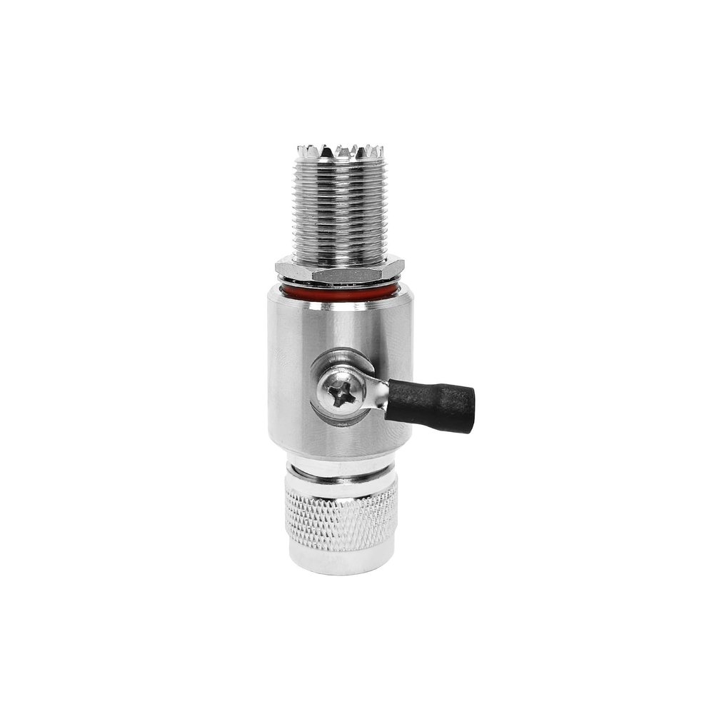 1pc 3Ghz UHF Lightning Arrester Protector - UHF Female Bulkhead to UHF Male Surge Protector for Outdoor Use
