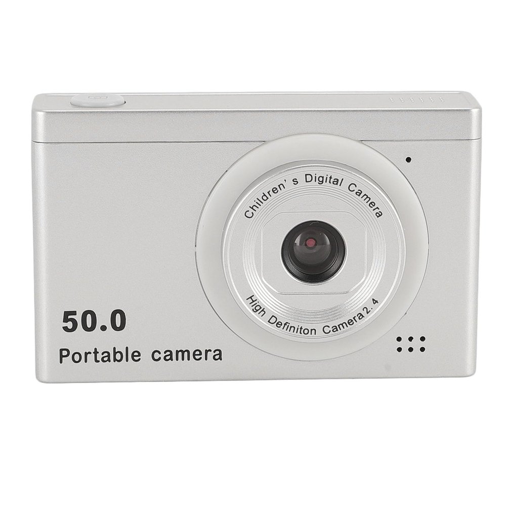 ANGGREK Compact Camera, Digital Video Camera 1080p 2.4 Inch Screen Front Back Rear Type C Type C by Students for Traveling (Silver Gray)