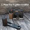 OURHZTB X100VI Handgrip Solid Wood L-Shape Grip with Quick Release Plate for Arca, Anti-Slid Handle Thumb Grip with Shutter Button Cap for FUJIFILM X100VI Camera Accessories (Black Ebony) view 2