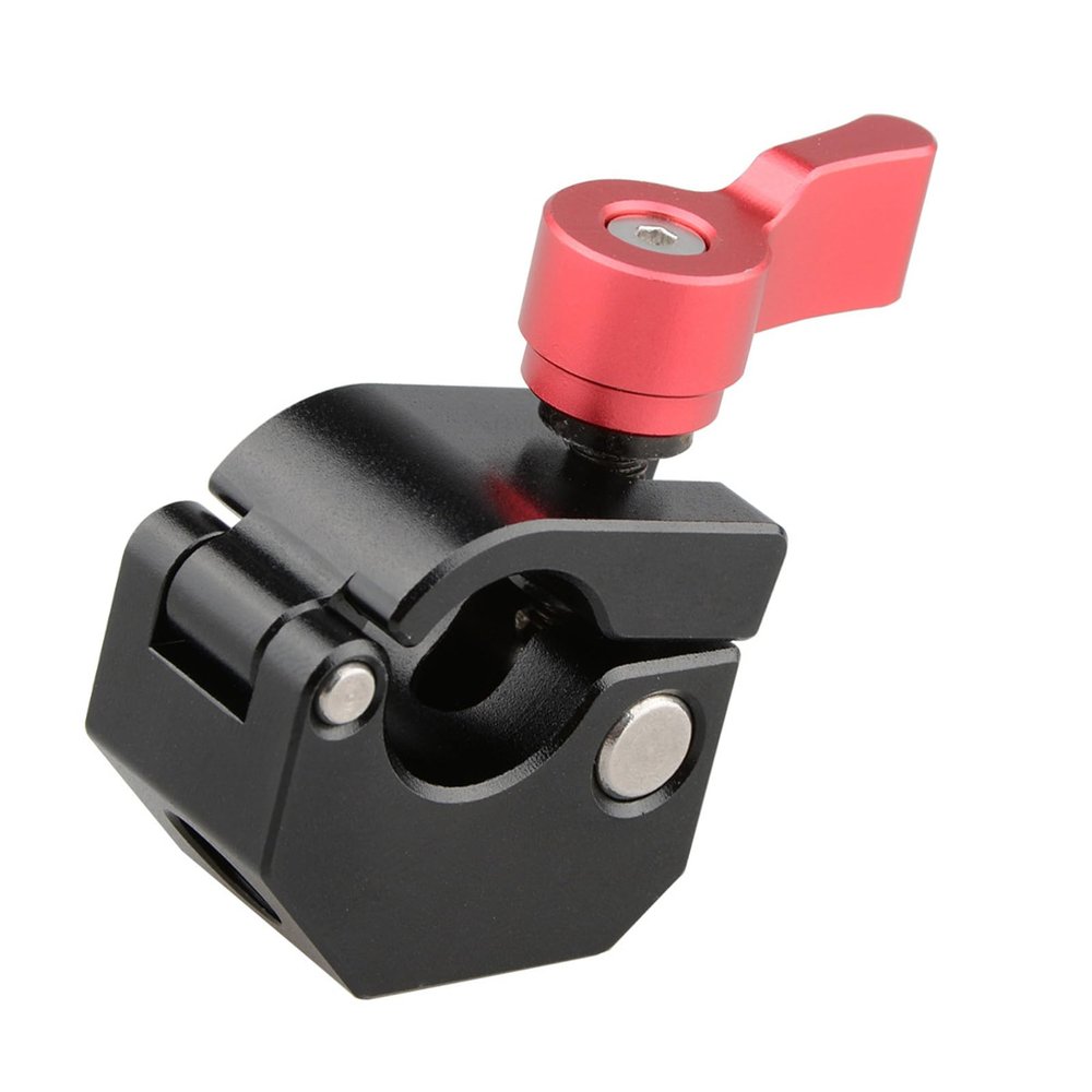 Standard 15mm Single Rod Clamp Adapter with 1/4inch-20 3/8inch-16 for Flashing/Video Light Mounting/Monitors/Microphon DSLR Cage Mount