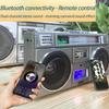 Retro Street Boombox with Bluetooth, Portable Mini Cassette Tape Player, with 4 Speakers, Remote Control, USB/Micro SD Slots, for Family Gatherings view 4