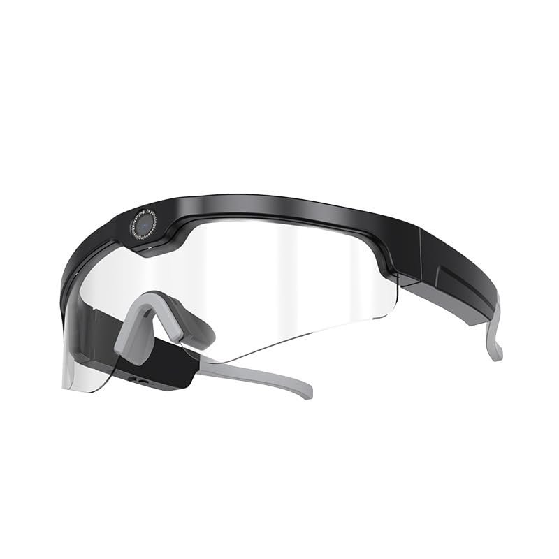 PUSOKEI Smart Glasses with 2K Camera, Bluetooth 5.0 & IPX6 Water Proof, Hands - Free HD Video Recording for Biking, Sports Camera Glasses, 2- Hour Recording, 12- Hour Music Playback