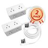 2 Pack Power Strip with 6 Outlets Charging Ports, 5Ft Flat Plug Extension Cord with Multiple Outlets, 3 Sided Design Outlet Extender (2PackHighvalue) view 1