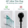 2 Pack Power Strip with 6 Outlets Charging Ports, 5Ft Flat Plug Extension Cord with Multiple Outlets, 3 Sided Design Outlet Extender (2PackHighvalue) view 4