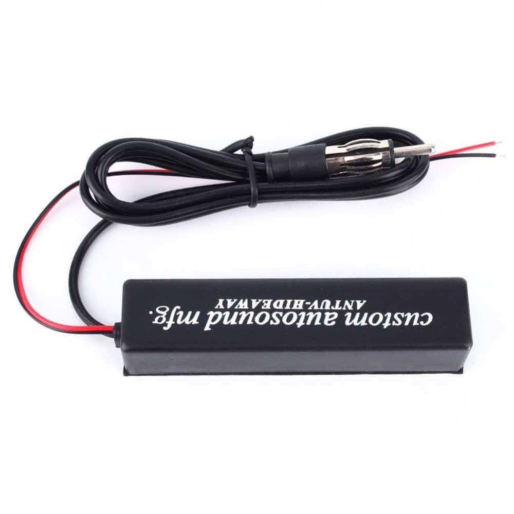 12V Amplified Car Motorcycle Stereo Radio Antenna with Self Adhesive Cable AM FM Broadcast Radio Reception for Vehicle Truck Boat RV