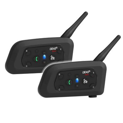 KUNFINE Motorcycle Bluetooth HeadsetSmart Bluetooth Headset for Motorcycle Helmets, Noise-Canceling Intercom, Long-Range & Hands-Free for Skiing and Climbing V6 Pro+(2 Pack)