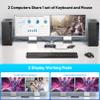 HDMI KVM Switch 2 Monitors 2 Computers, USB 3.0 4K60Hz Dual Monitor KVM Switch for 2 PC Share 2 Monitors and 1 Set of Keyboard Mouse and 4 USB Devices view 2