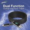 BoxWave Cable Compatible with GEOID CC600 GPS (2.4 in) - PowerDisplay PD Cable (6ft) - USB-C to USB-C (100W), LED Wattage Info Extra Long Braided Nylon - Jet Black view 3