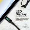 BoxWave Cable Compatible with GEOID CC600 GPS (2.4 in) - PowerDisplay PD Cable (6ft) - USB-C to USB-C (100W), LED Wattage Info Extra Long Braided Nylon - Jet Black view 4