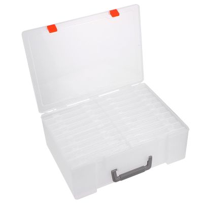 EXHUMKY Photo Storage Box Organizer with Handle for Large Photos and Craft Supplies for Home and Office Organization