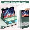 Backlit Keyboard Case for ipad (A16) 11th Gen 11 inch (2025) & ipad 10th Gen 10.9 inch (2022)-Slim Lightweight Stand Cover with Magnetically Detachable Wireless Bluetooth Keyboard (Dark Green) view 4